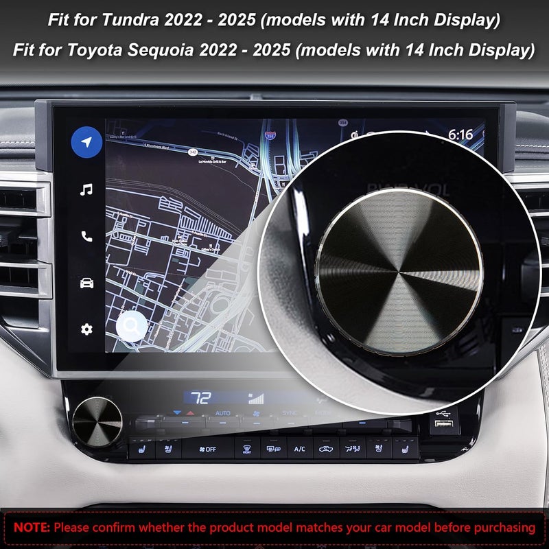 Tofcbye Power Knob Display Volume Radio Control Replacement Fit for Toyota Tundra 2022-2025, Fit for Sequoia 14 Inch Display - Image 2
